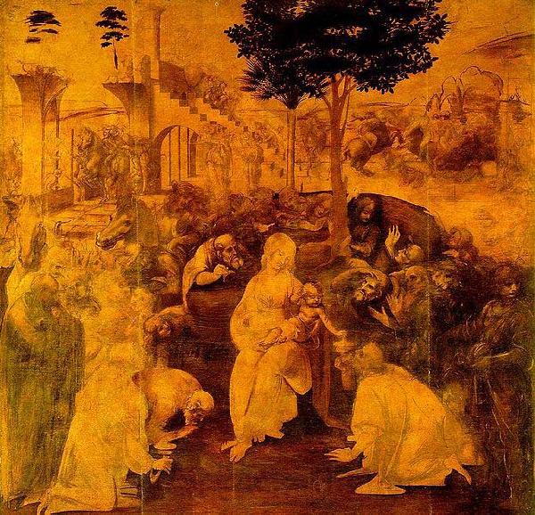 LEONARDO da Vinci The Adoration of the Magi Norge oil painting art